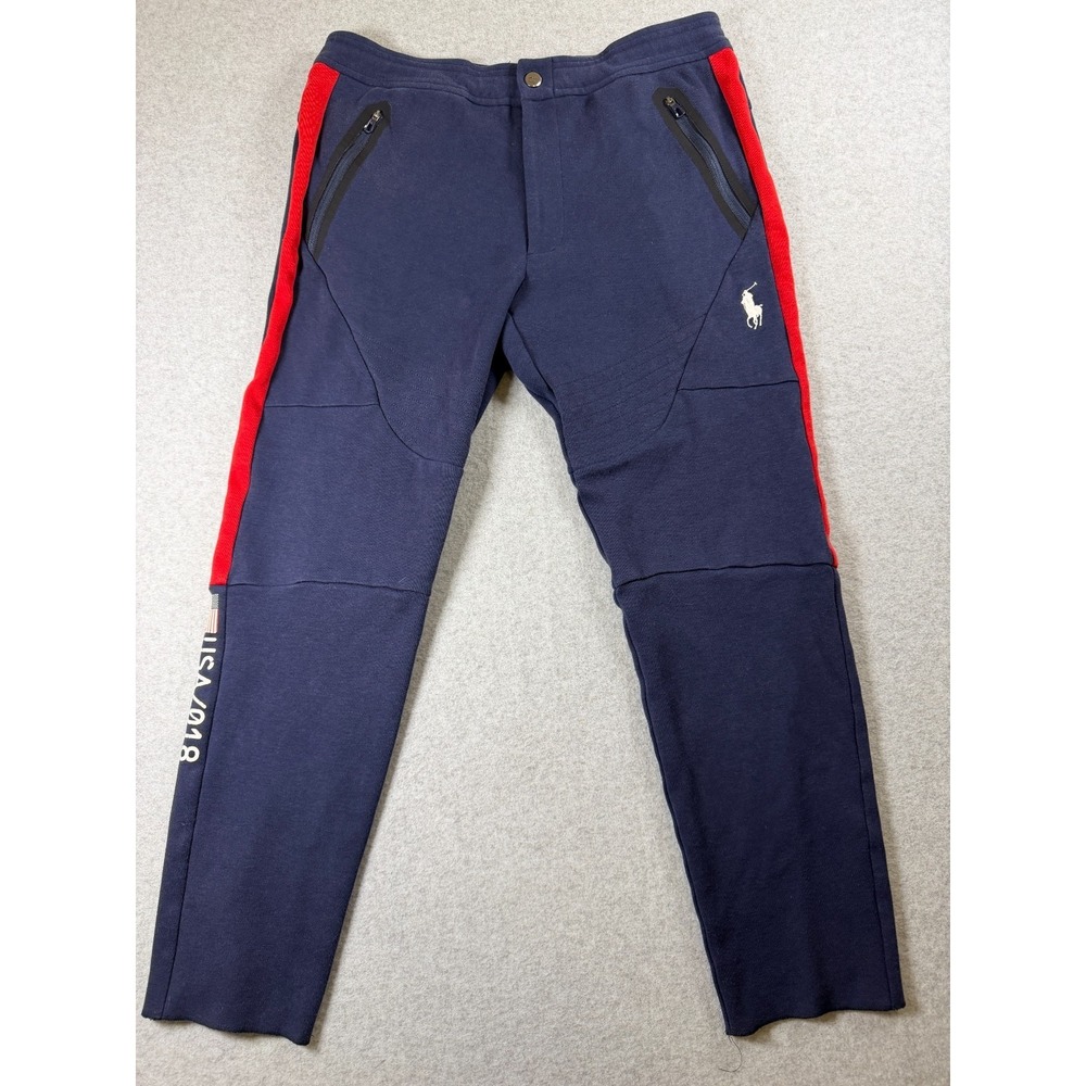 Polo Ralph Lauren Mens Sweatpants 32x30 Navy Blue Olympics Team‎ USA SKU 294 - Picture 2 of 10